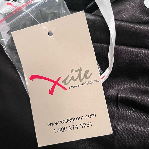 Xcite Strapless Mini Prom Dress Silver Black Size 12 NWT Homecoming Party - Picture 7 of 9